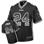 Wholesale Cheap Nike Raiders #24 Marshawn Lynch Black Men's Stitched NFL Elite Drift Fashion Jersey