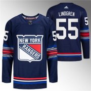 Cheap Men's New York Rangers #55 Ryan Lindgren Navy Stitched Jersey