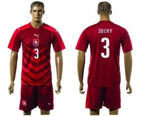 Wholesale Cheap Czech #3 Suchy Red Home Soccer Country Jersey