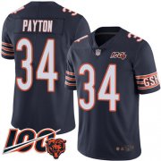 Wholesale Cheap Nike Bears #34 Walter Payton Navy Blue Team Color Men's Stitched NFL 100th Season Vapor Limited Jersey