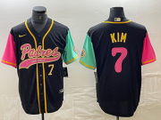 Cheap Men's San Diego Padres #7 Ha Seong Kim Number Black NEW 2023 City Connect Cool Base Stitched Jersey