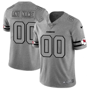 Wholesale Cheap Kansas City Chiefs Custom Men's Nike Gray Gridiron II Vapor Untouchable Limited NFL Jersey