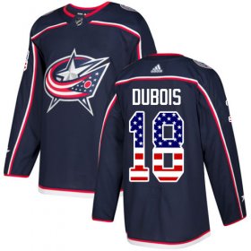 Wholesale Cheap Adidas Blue Jackets #18 Pierre-Luc Dubois Navy Blue Home Authentic USA Flag Stitched Youth NHL Jersey