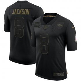 Wholesale Cheap Nike Ravens 8 Lamar Jackson Black 2020 Salute To Service Limited Jersey