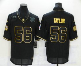 Wholesale Cheap Men\'s New York Giants #56 Lawrence Taylor Black Gold 2020 Salute To Service Stitched NFL Nike Limited Jersey