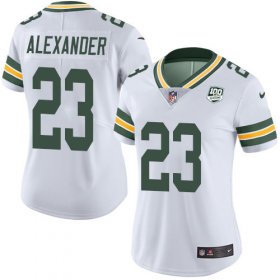Wholesale Cheap Nike Packers #23 Jaire Alexander White Women\'s 100th Season Stitched NFL Vapor Untouchable Limited Jersey