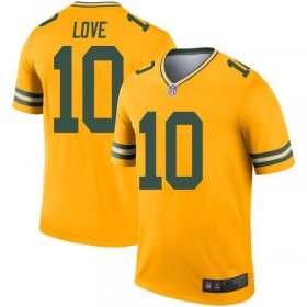 Wholesale Cheap Men\'s Green Bay Packers #10 Jordan Love Gold Legend Inverted Jersey