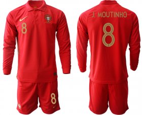 Wholesale Cheap Men 2021 European Cup Portugal home red Long sleeve 8 Soccer Jersey1