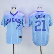 Wholesale Cheap Cubs #21 Sammy Sosa Blue(White Strip) Cooperstown Throwback Stitched MLB Jersey