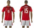 Wholesale Cheap Austria #15 Prodl Red Home Soccer Country Jersey