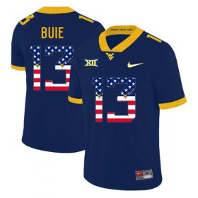 Wholesale Cheap West Virginia Mountaineers 13 Andrew Buie Navy USA Flag College Football Jersey
