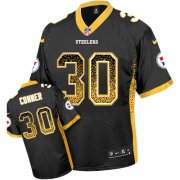 Wholesale Cheap Nike Steelers #30 James Conner Black Team Color Men's Stitched NFL Elite Drift Fashion Jersey