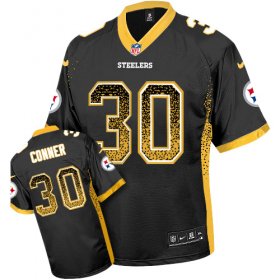 Wholesale Cheap Nike Steelers #30 James Conner Black Team Color Men\'s Stitched NFL Elite Drift Fashion Jersey