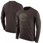 Wholesale Cheap Men's Cleveland Browns Nike Brown Salute to Service Sideline Legend Performance Long Sleeve T-Shirt