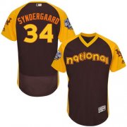 Wholesale Cheap Mets #34 Noah Syndergaard Brown Flexbase Authentic Collection 2016 All-Star National League Stitched MLB Jersey