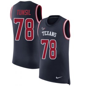 Wholesale Cheap Nike Texans #78 Laremy Tunsil Navy Blue Team Color Men\'s Stitched NFL Limited Rush Tank Top Jersey