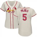 Wholesale Cheap Cardinals #5 Albert Pujols Cream Alternate Women's Stitched MLB Jersey
