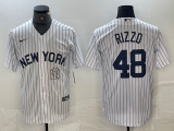 Cheap Men's New York Yankees #48 Anthony Rizzo White 2024 Cool Base Stitched Jersey