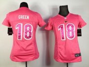 Wholesale Cheap Nike Bengals #18 A.J. Green Pink Sweetheart Women's Stitched NFL Elite Jersey