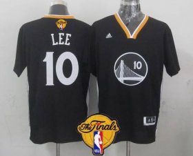 Wholesale Cheap Golden State Warriors #10 David Lee 2015 The Finals New Black Short-Sleeved Jersey