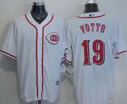 Wholesale Cheap Reds #19 Joey Votto White New Cool Base Stitched MLB Jersey