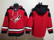 Wholesale Cheap Men's Arizona Coyotes Blank Red Ageless Must-Have Lace-Up Pullover Hoodie