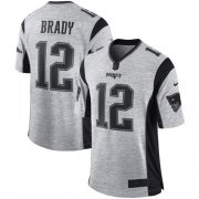 Wholesale Cheap Nike Patriots #12 Tom Brady Gray Men's Stitched NFL Limited Gridiron Gray II Jersey