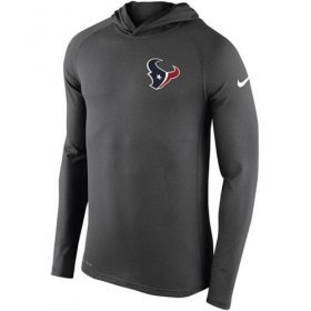 Wholesale Cheap Men\'s Houston Texans Nike Charcoal Stadium Touch Hooded Performance Long Sleeve T-Shirt