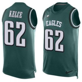 Wholesale Cheap Nike Eagles #62 Jason Kelce Midnight Green Team Color Men\'s Stitched NFL Limited Tank Top Jersey