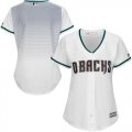 Wholesale Cheap Diamondbacks Blank White/Teal Home Women's Stitched MLB Jersey