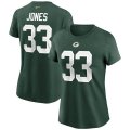 Wholesale Cheap Green Bay Packers #33 Aaron Jones Nike Women's Team Player Name & Number T-Shirt Green