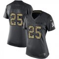 Wholesale Cheap Nike Lions #25 Will Harris Black Women's Stitched NFL Limited 2016 Salute to Service Jersey