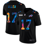 Cheap Buffalo Bills #17 Josh Allen Men's Nike Multi-Color Black 2020 NFL Crucial Catch Vapor Untouchable Limited Jersey