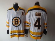 Wholesale Cheap Bruins #4 Bobby Orr CCM Throwback White Stitched NHL Jersey