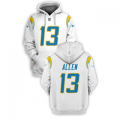 Wholesale Cheap Men's Los Angeles Chargers #13 Keenan Allen White 2021 Pullover Hoodie