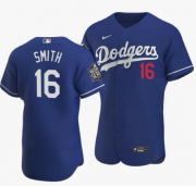 Wholesale Cheap Men's Los Angeles Dodgers #16 Will Smith Blue 2020 World Series Authentic Flex Nike Jersey