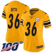 Wholesale Cheap Nike Steelers #36 Jerome Bettis Gold Women's Stitched NFL Limited Inverted Legend 100th Season Jersey