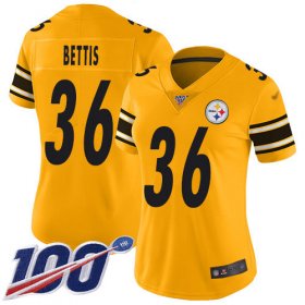 Wholesale Cheap Nike Steelers #36 Jerome Bettis Gold Women\'s Stitched NFL Limited Inverted Legend 100th Season Jersey
