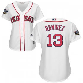 Wholesale Cheap Red Sox #13 Hanley Ramirez White Home 2018 World Series Women\'s Stitched MLB Jersey