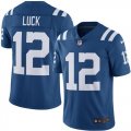 Wholesale Cheap Nike Colts #12 Andrew Luck Royal Blue Men's Stitched NFL Limited Rush Jersey