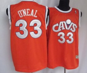 Wholesale Cheap Cleveland Cavaliers #33 Shaquille O\'neal CavFanatic Orange Swingman Throwback Jersey