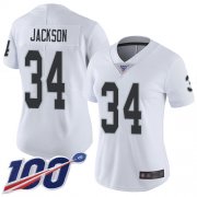 Wholesale Cheap Nike Raiders #34 Bo Jackson White Women's Stitched NFL 100th Season Vapor Limited Jersey