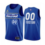 Wholesale Cheap Men's Nike Personalized Jordan Brand Blue 2021 NBA All-Star Game Swingman Finished Jersey