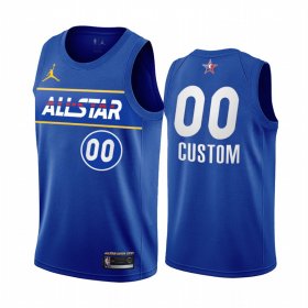 Wholesale Cheap Men\'s Nike Personalized Jordan Brand Blue 2021 NBA All-Star Game Swingman Finished Jersey