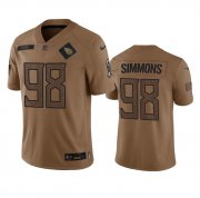 Men's Tennessee Titans #98 Jeffery Simmons 2023 Brown Salute To Service Football Stitched Jersey