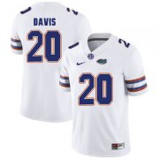 Wholesale Cheap Florida Gators White #20 Malik Davis Football Player Performance Jersey