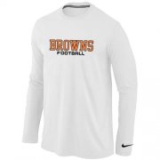 Wholesale Cheap Nike Cleveland Browns Authentic Font Long Sleeve T-Shirt White