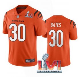 Wholesale Cheap Men\'s Cincinnati Bengals #30 Jessie Bates 2022 Orange Super Bowl LVI Vapor Limited Stitched Jersey
