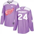 Wholesale Cheap Adidas Red Wings #24 Bob Probert Purple Authentic Fights Cancer Stitched NHL Jersey