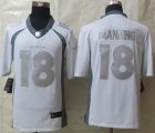 Wholesale Cheap Nike Broncos #18 Peyton Manning White Men's Stitched NFL Limited Platinum Jersey